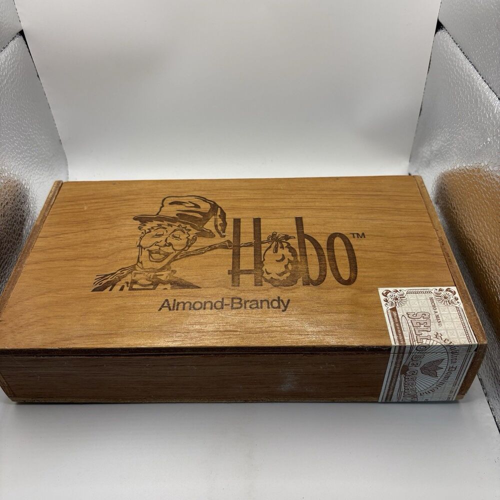 Hobo America's #1 Flavored Almond Brandy Cigar Box Wooden Crafts